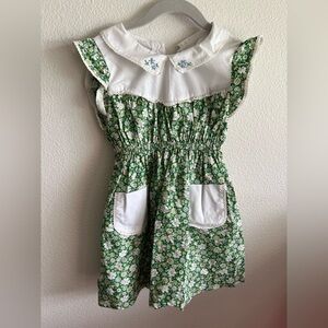 The Proper Peony Green Floral Dress - Size 4T